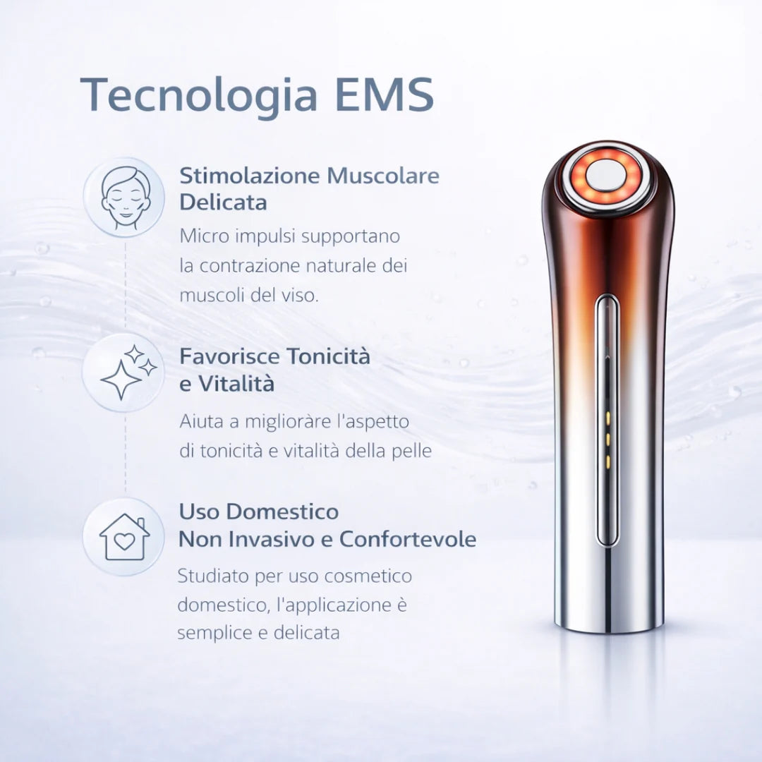Booster Viso Radiofrequenza e Microcorrente per Ringiovanimento della Pelle
